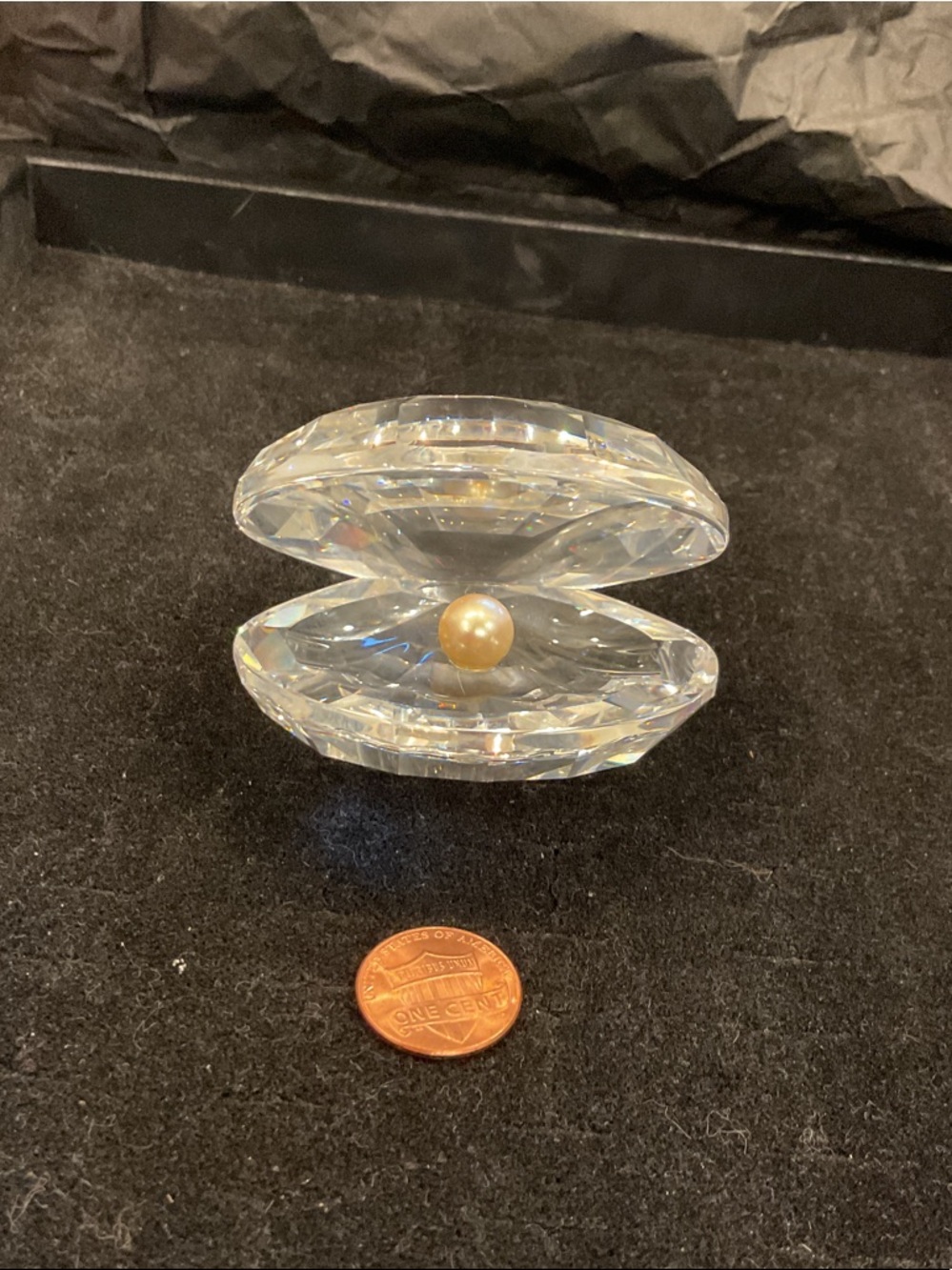 Swarovski Crystal Clam Shell with Pearl